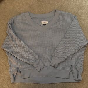 American Eagle Outfitters Blue Off-the-Shoulder Sweater